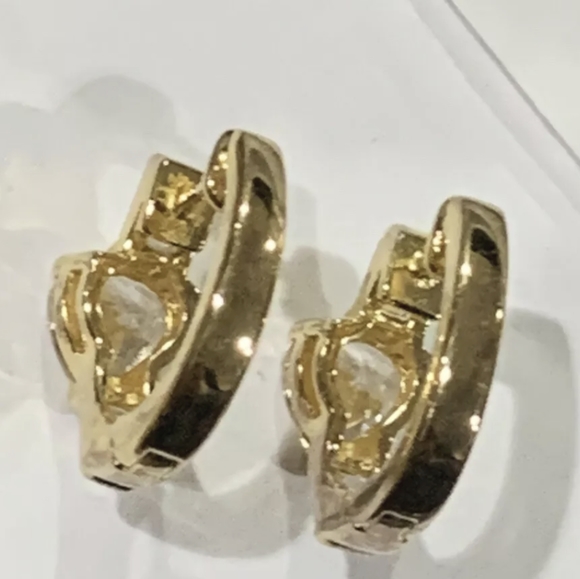 Sterling Silver Vermeil Huggies Hoop Earrings - Picture 5 of 7